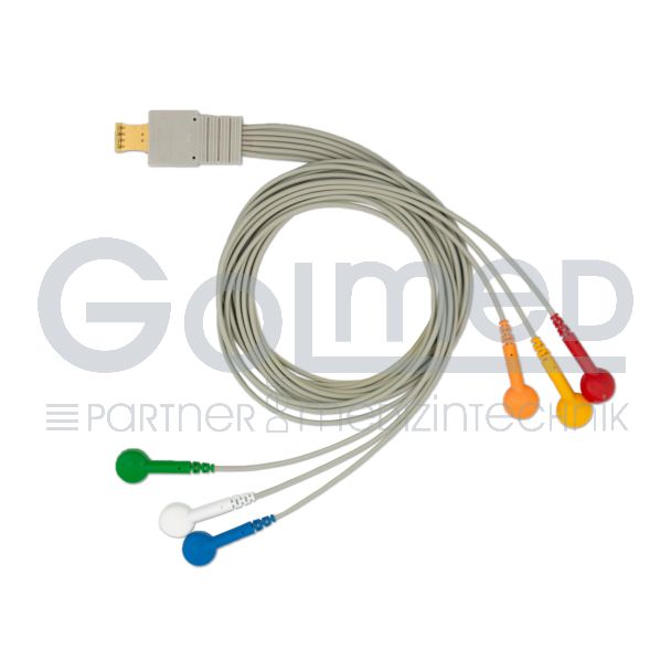 6-adr. LZ-EKG-Komplettkabel mit Druckknopf, zu Schiller MT-101