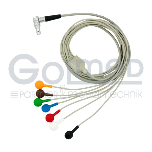 7-adr. LZ-EKG-Komplettkabel mit Druckknopf, zu GE Getemed Bild 2