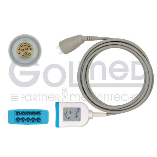10-adr. EKG-Stammkabel mit Philips-Stecksystem, zu Philips HP
