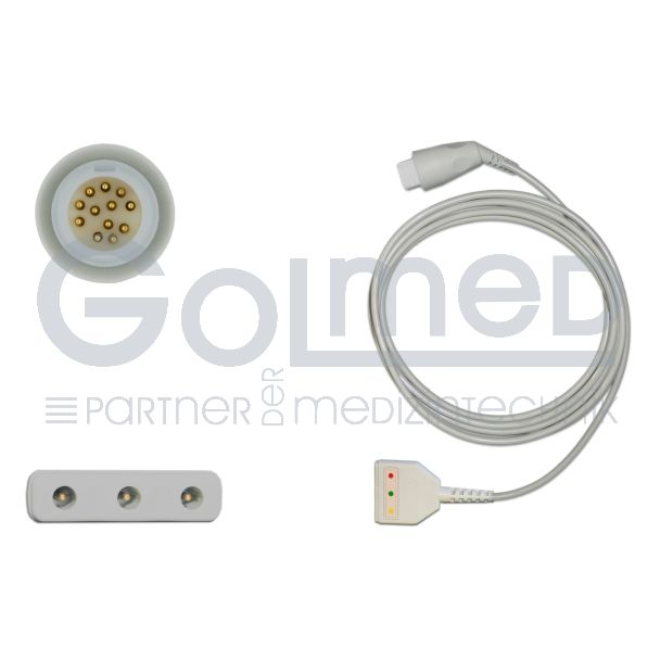 3-adr. EKG-Stammkabel mit 1,5 mm DIN-Buchse, zu Philips & Mindray
