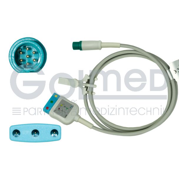3-adr. NeoMed EKG-Adapterkabel, zu Dräger Siemens