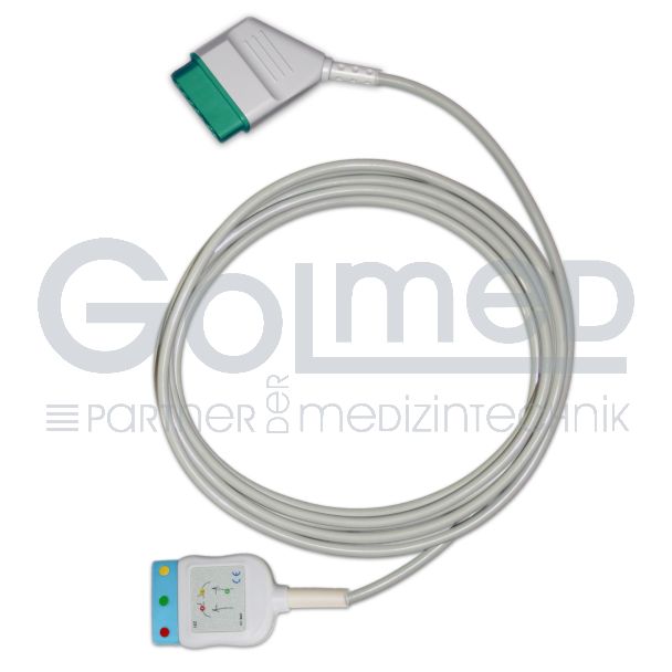 3-adr. EKG-Stammkabel mit 1,5 mm DIN-Buchse, zu Nihon Kohden Bild 2