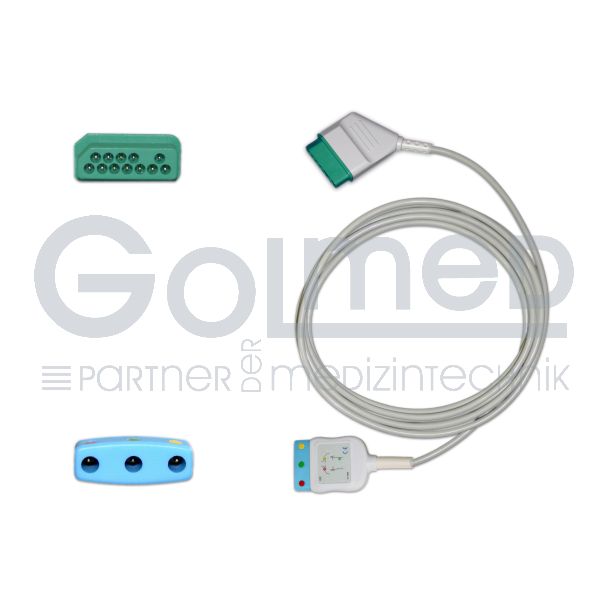 3-adr. EKG-Stammkabel mit 1,5 mm DIN-Buchse, zu Nihon Kohden