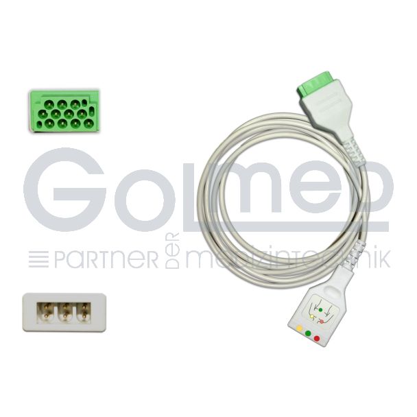 3-adr. EKG-Stammkabel mit VS-Stecksystem, zu GE Marquette