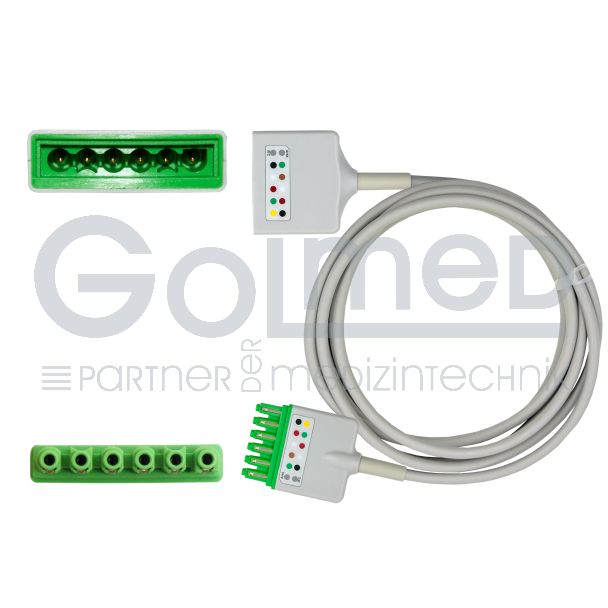 EKG-Verlängerungsleitung mit Single-Pin Konnektor, zu Dräger Siemens