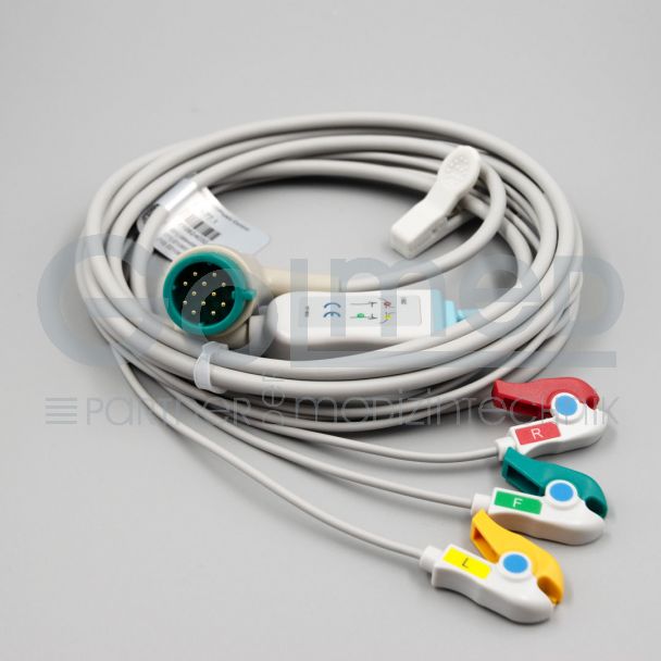 3-adr. EKG-Komplettkabel mit Klammern, zu Physio Control für LP 12, 15, 20