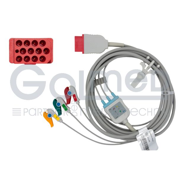 3-adr. EKG-Komplettkabel mit Klammern, zu Medical ECONET BM 5 / 7, Compact 7 / 9