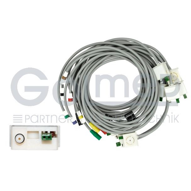 10-adr. Elektroden-Saugleitung, zu GE / Hellige KISS