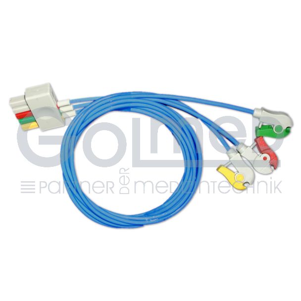 3-adr. OP-EKG-Patientenleitung mit Klammern, zu Dräger (ARBO-VS), 100 cm Bild 2