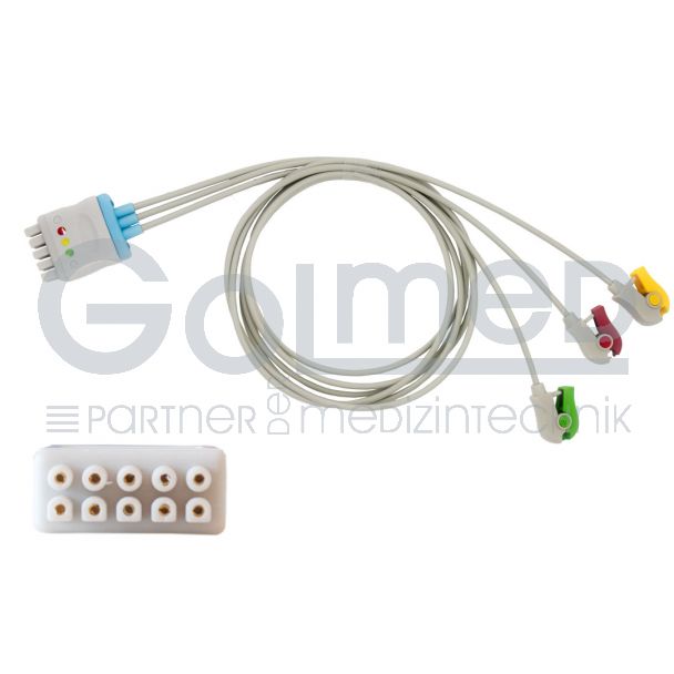 3-adr. EKG-Patientenleitung mit Klammern, zu GE Marquette (Multi-Link), 90 cm