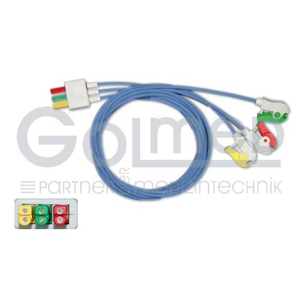 3-adr. OP-EKG-Patientenleitung mit Klammern, zu Philips HP (ARBO-VS)