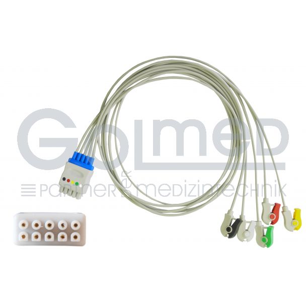 5-adr. EKG-Patientenleitung mit Klammern, zu GE Marquette (Multi-Link), 90 cm