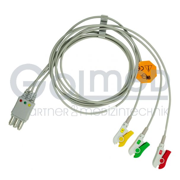3-adr. EKG-Patientenleitung mit Klammern, zu Philips HP, 100 cm Bild 3
