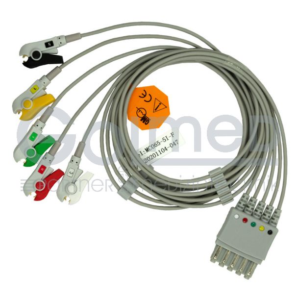 5-adr. EKG-Patientenleitung mit Klammern, zu Philips HP, 90 cm Bild 3