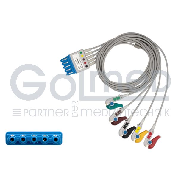 5-adr. EKG-Patientenleitung Extremitäten, zu Siemens AXIOM Sensis