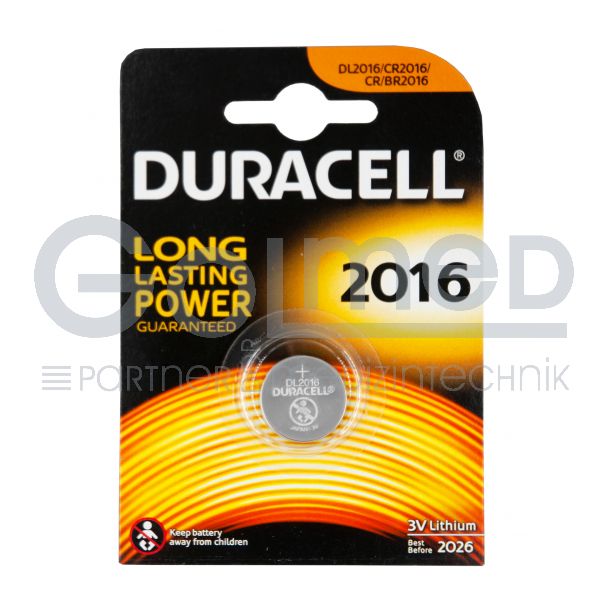 Duracell Lithium Knopfzelle 3 Volt, CR2016
