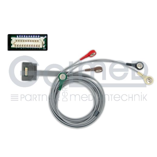 5-adr. LZ-EKG-Komplettkabel mit Druckknopf, Original ELA-Medical