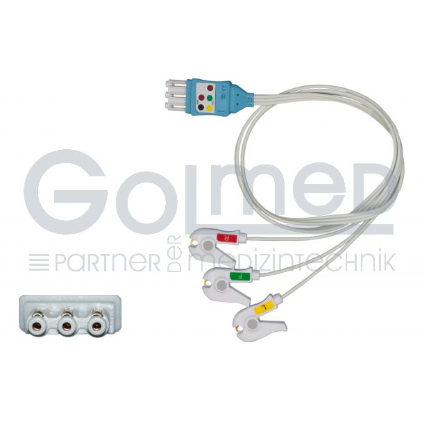 3-adr. Einweg EKG-Patientenleitung, zu Philips HP (Single-Pin)