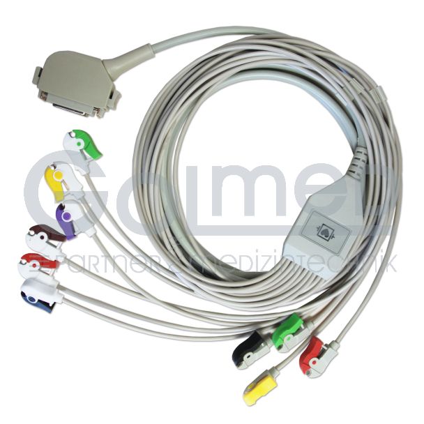 10-adr. EKG-Komplettkabel mit Klammern, zu Siemens etc. Bild 2