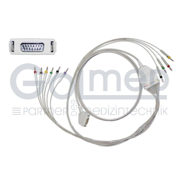 10-adr. EKG-Komplettkabel mit Bananenstecker, zu Fukuda D. & Siemens