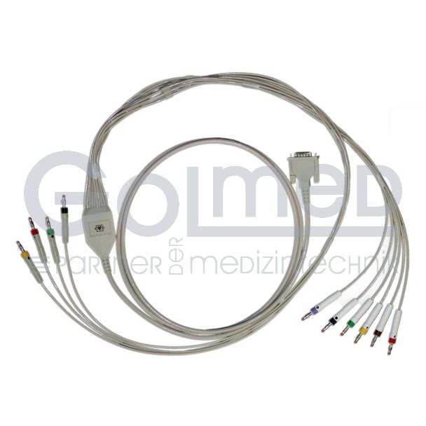 10-adr. EKG-Komplettkabel mit Bananenstecker, zu Schiller etc. Bild 2