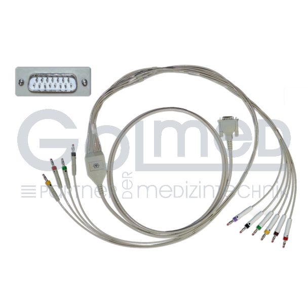 10-adr. EKG-Komplettkabel mit Bananenstecker, zu Schiller etc.