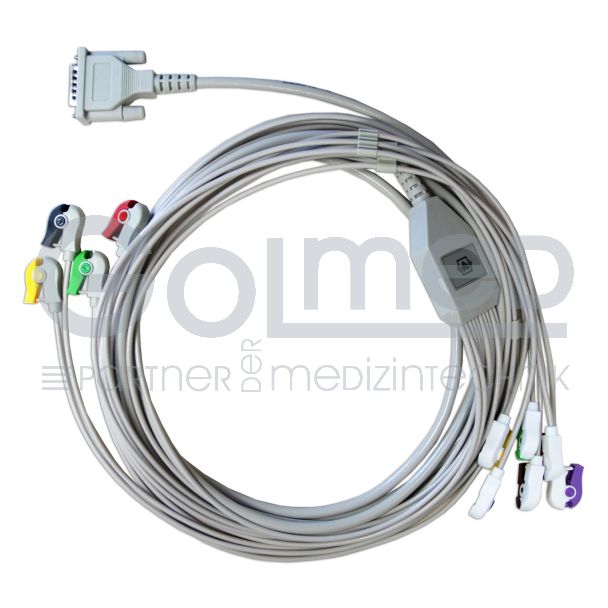10-adr. EKG-Komplettkabel mit Klammern, zu Schiller etc. Bild 2