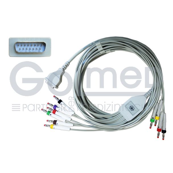 10-adr. EKG-Komplettkabel mit Bananenstecker, zu Bosch etc.