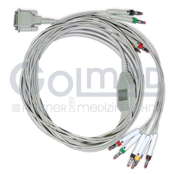 10-adr. EKG-Komplettkabel mit Bananenstecker, zu Philips Bild 2