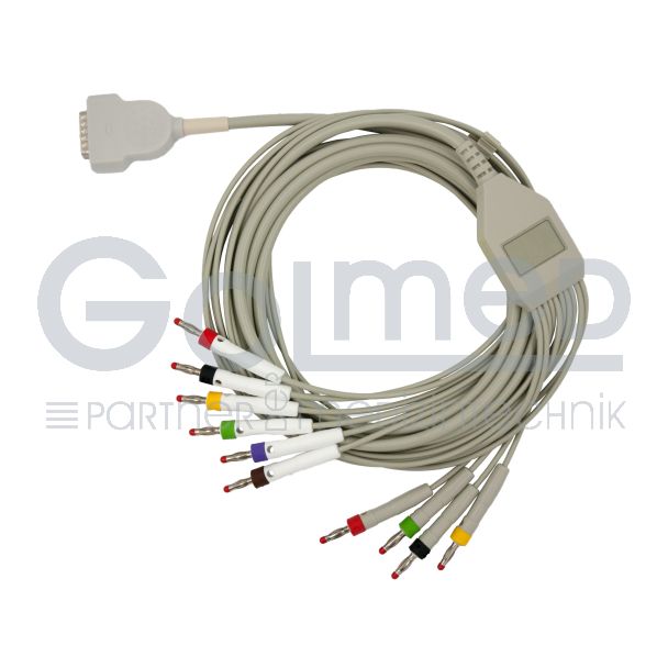 10-adr. EKG-Komplettkabel mit Bananenstecker, zu GE Hellige Bild 2