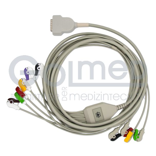 10-adr. EKG-Komplettkabel mit Klammern, zu GE Hellige Bild 2
