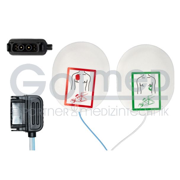 Defi-Elektrode für Erw. mit Konnektor, zu GS Stemple Corpuls C3, 10 Paar