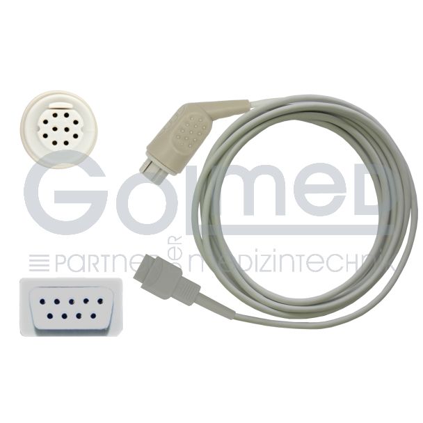 SpO2-Adapterkabel, zu GE Datex auf Sub-D 9pin männlich, 220 cm