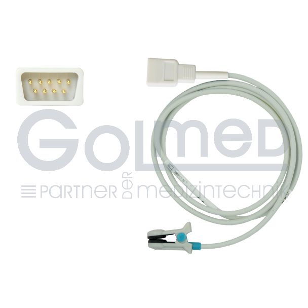 SpO2-Ohrsensor, zu GE Datex Sub-D 9pin, 110 cm