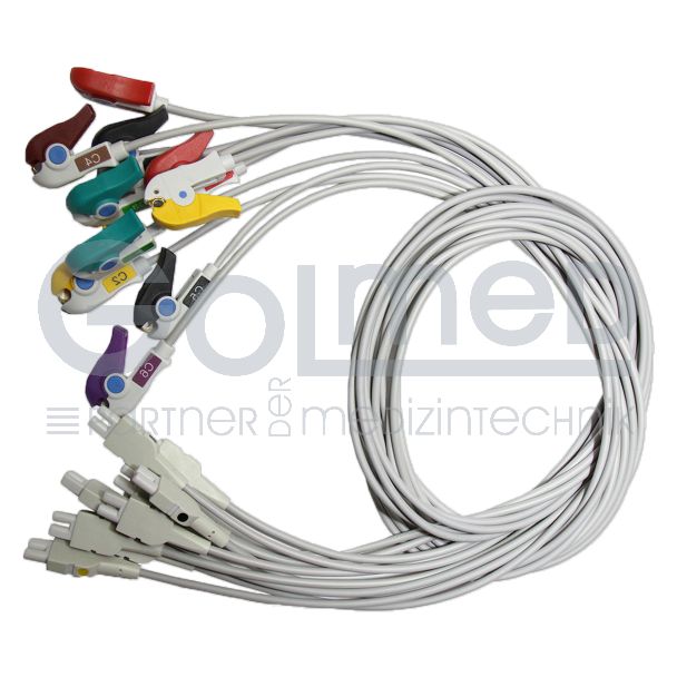10-adr. EKG-Einzelleitungen mit Klammern, zu GE Multi-Link Bild 2