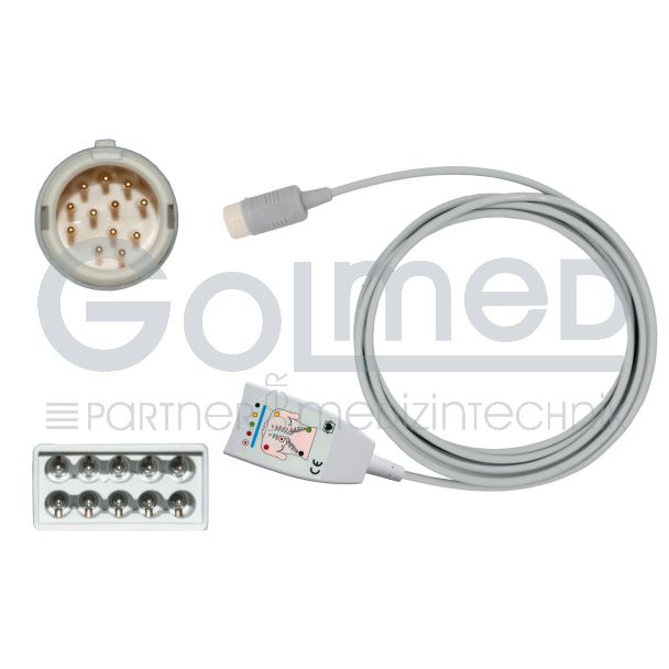 10-adr. EKG-Stammkabel mit Philips-Stecksystem, Orig. Philips HP