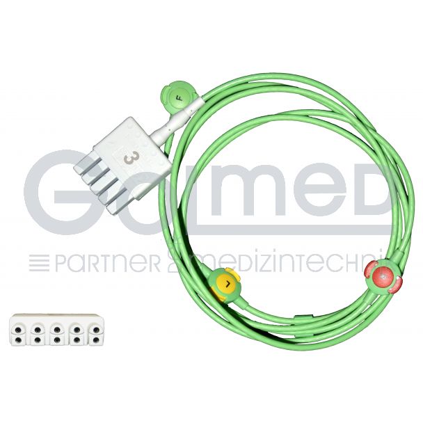 3-adr. EKG-MonoLead-Kabel an MultiMed 5 Pod-Kabel, Orig. Dräger