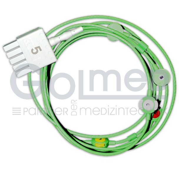 5-adr. EKG-MonoLead-Kabel für MultiMed 5 Pod-Kabel, Orig. Dräger Bild 2