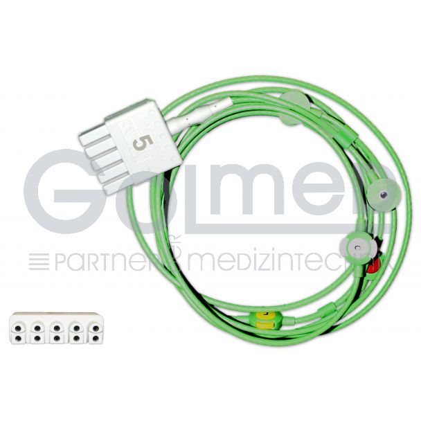 5-adr. EKG-MonoLead-Kabel für MultiMed 5 Pod-Kabel, Orig. Dräger