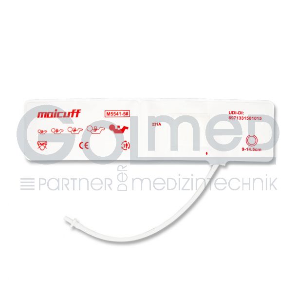 NiBP-Einweg-Manschette, 1-Schlauch, Neonatal Gr. 5, 9-14,5 cm