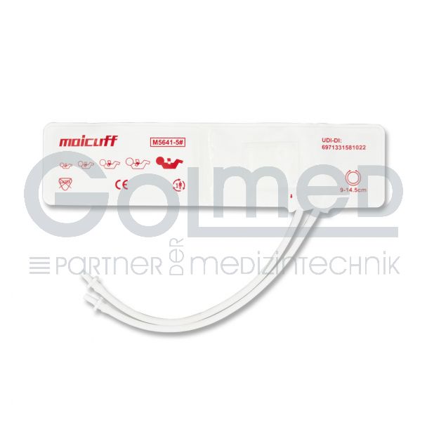 NiBP-Einweg-Manschette, 2-Schlauch, Neonatal Gr. 5, 9-14,5 cm