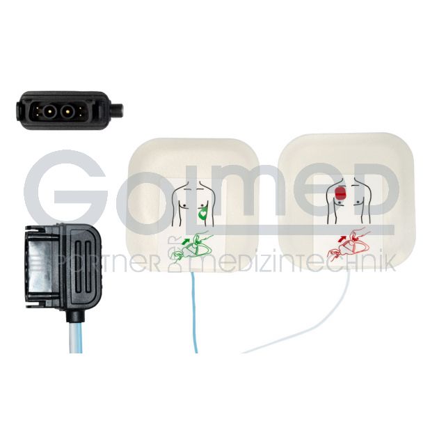 Defi-Elektrode für Erw., vorkonnektiert, zu GS Stemple Corpuls CI, C3, C3 SLIM, 10 Paar
