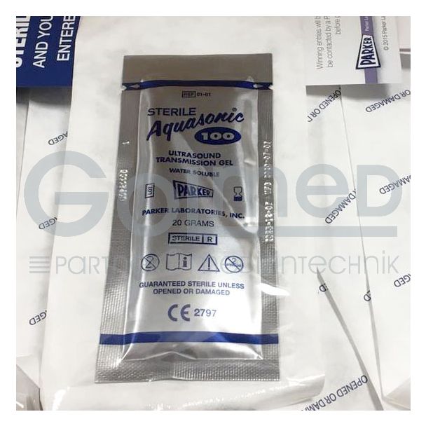 Ultraschallgel Pads Aquasonic 100, 20 g Beutel, steril, VE: 48 Beutel