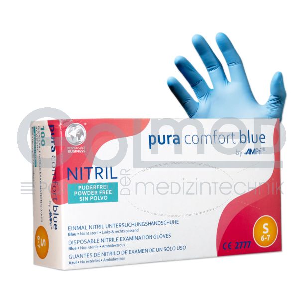 Nitril PURACOMFORT BLUE Handschuhe S, blau, VE á 100 Stück