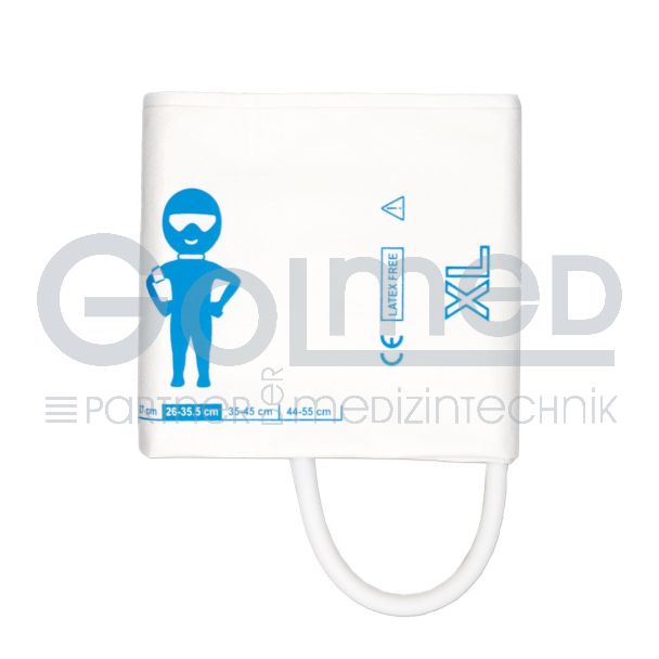 NiBP-Einweg-Manschette, 1-Schlauch, Erw. XL 26-45 cm, mit Adapter