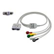 5-adr. LZ-EKG-Komplettkabel mit Druckknopf, IEC, Orig. GE Getemed
