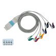 6-adr. EKG-Patientenleitung mit Klammern, zu Nihon Kohden, 90 cm